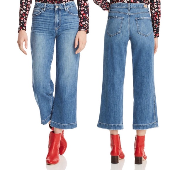 PAIGE Denim - PAIGE Nellie High Rise Wide Leg Cropped Jeans 28